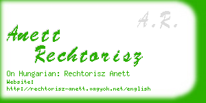 anett rechtorisz business card
